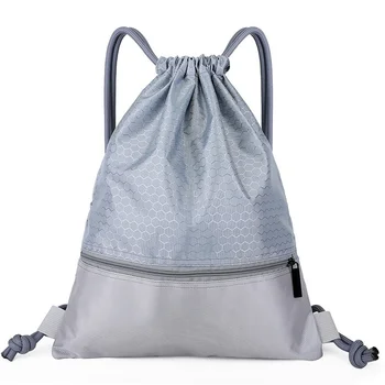1 шт. Нейлоновый Водонепроницаемый рюкзак с застежкой-молнией и шнурком большой емкости, Спортивная сумка для хранения на открытом воздухе, сумка для фитнеса, Толстая веревка, сумка для мяча из полиэстера.