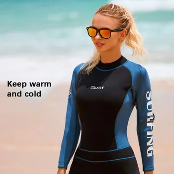 2 мм женский гидрокостюм на молнии сзади с длинным рукавом, теплый и солнцезащитный гидрокостюм, женский купальник для подводного плавания, праздничный купальник