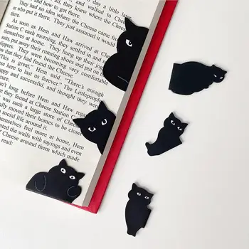 6 шт. магнитных закладок, 6 шт. магнитных зажимов для закладок с милым котом, Книжная метка, Магнитные зажимы для страниц книг для детей, студентов