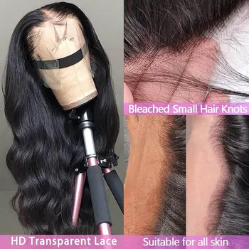 Millionaire Queen Бесклеевые парики 180% плотности из человеческих волос 100% объемной волны из человеческих волос 13x6 HD Прозрачные передние парики для чернокожих женщин