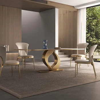 She Shi Yan ban высококачественный мраморный обеденный стол легкая роскошная современная простая мебель для столовой маленькой квартиры