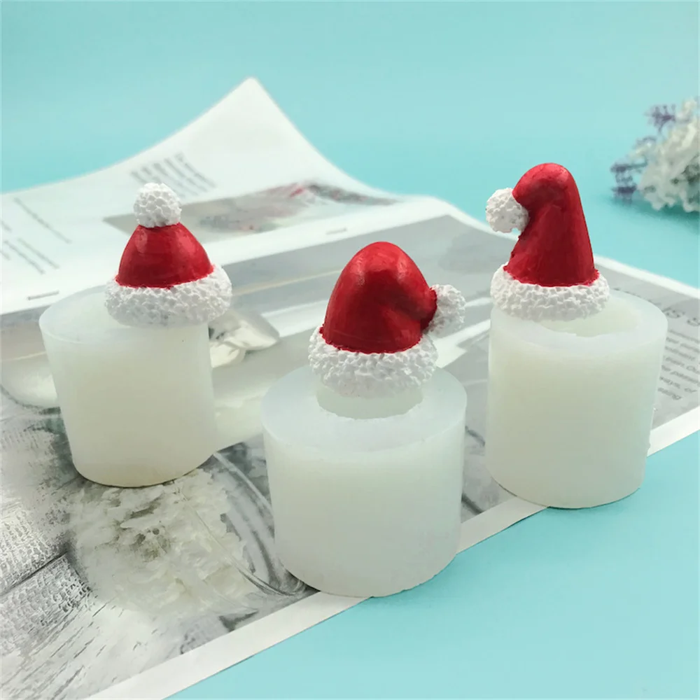 3d Рождественская шляпа, силиконовая форма, сделай сам, переверни сахарную, шоколадную, конфетную форму, форму для выпечки торта, форму для мыла из смолы, Рождественский подарок2