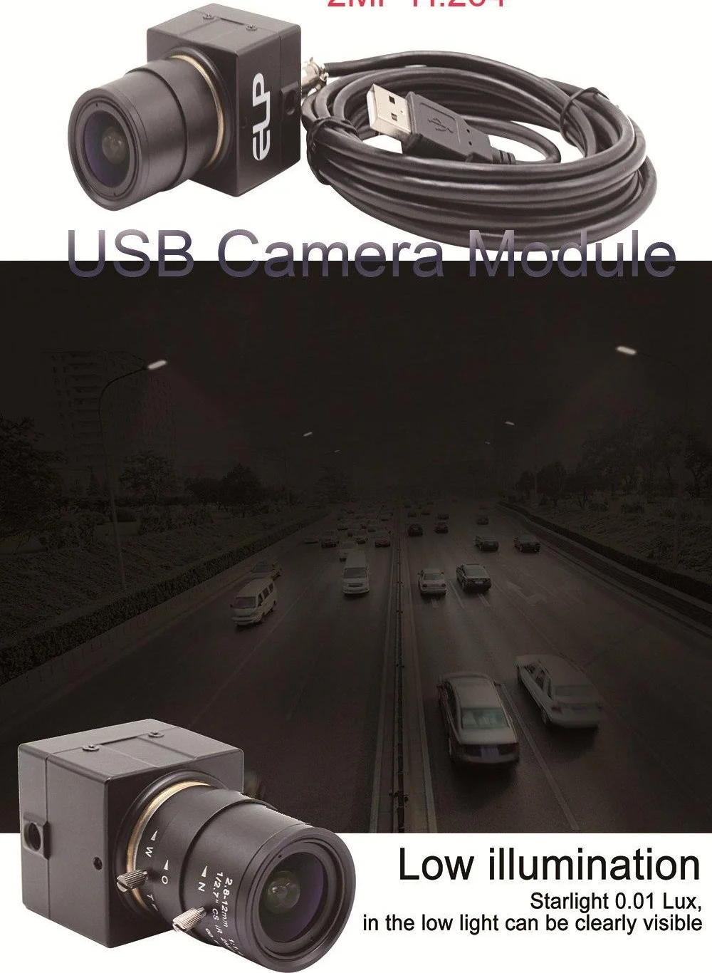 ELP 1.3MP С Низкой Освещенностью 960P USB-Камера OTG С Переменным Фокусным Расстоянием 2.8-12mm Объектив 1280X960 1/3 Дюйма AR0130 Zoom Веб-Камера с Мини-Корпусом2