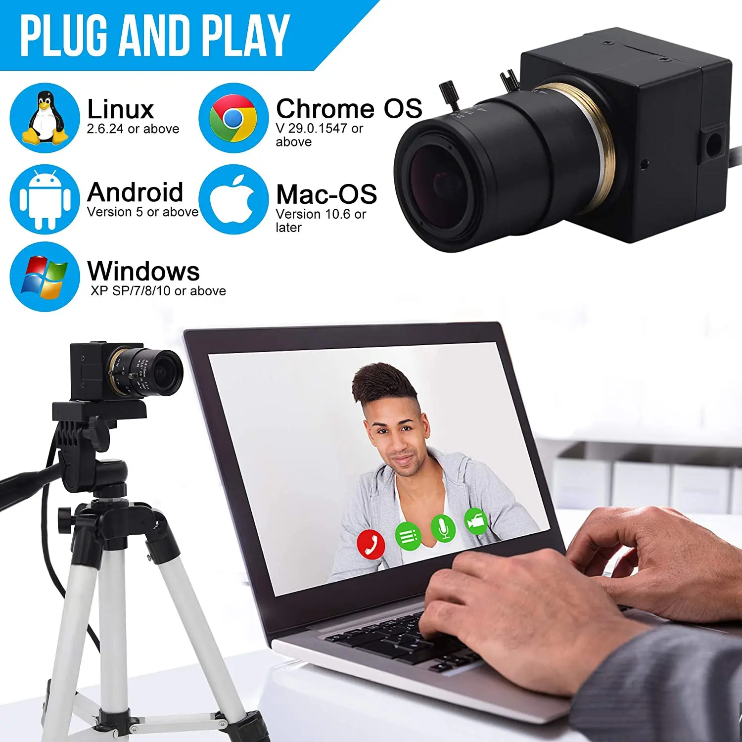 ELP 1.3MP С Низкой Освещенностью 960P USB-Камера OTG С Переменным Фокусным Расстоянием 2.8-12mm Объектив 1280X960 1/3 Дюйма AR0130 Zoom Веб-Камера с Мини-Корпусом3
