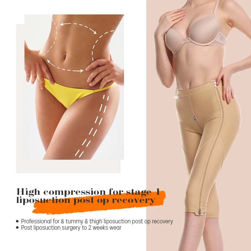 Женская одежда для восстановления после липосакции с высокой компрессией, Корректирующее белье после операции, Подтяжки талии, Липо-брюки для контроля живота1