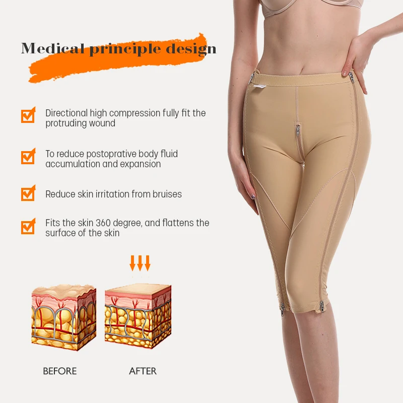 Женская одежда для восстановления после липосакции с высокой компрессией, Корректирующее белье после операции, Подтяжки талии, Липо-брюки для контроля живота4
