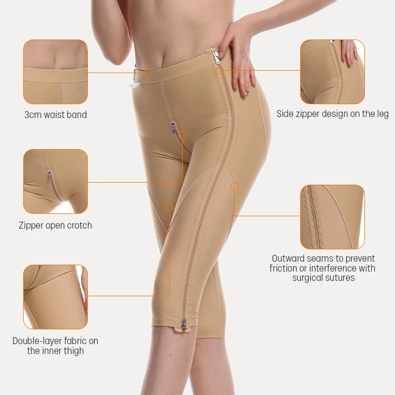 Женская одежда для восстановления после липосакции с высокой компрессией, Корректирующее белье после операции, Подтяжки талии, Липо-брюки для контроля живота5