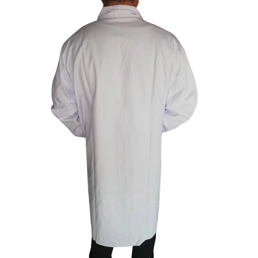 Женщины Мужчины Унисекс Белый лабораторный халат с длинным рукавом, воротник с лацканами, на пуговицах, Униформа медицинской медсестры, Туника, блузка0
