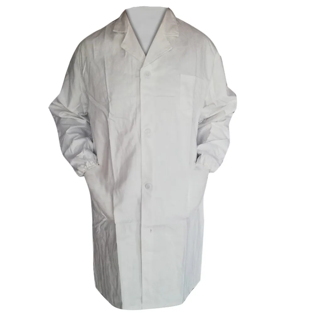 Женщины Мужчины Унисекс Белый лабораторный халат с длинным рукавом, воротник с лацканами, на пуговицах, Униформа медицинской медсестры, Туника, блузка2