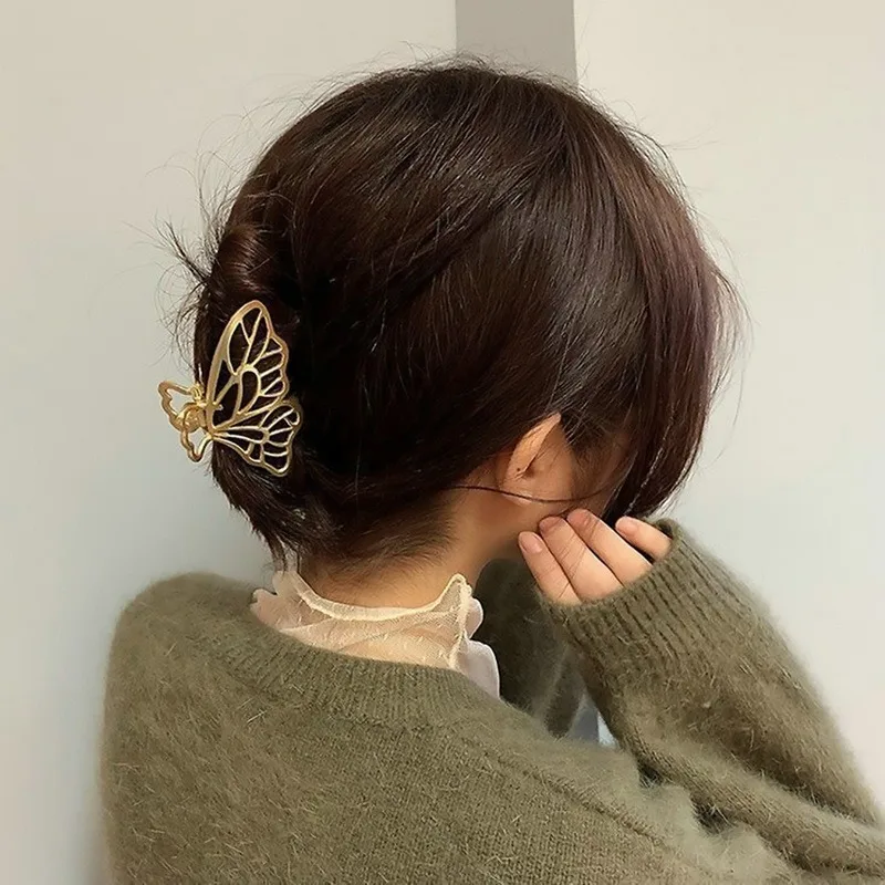 Модный металлический коготь в виде бабочки для женщин, женские геометрические зажимы для волос, зажим-краб, головные уборы, заколки, аксессуары для волос3