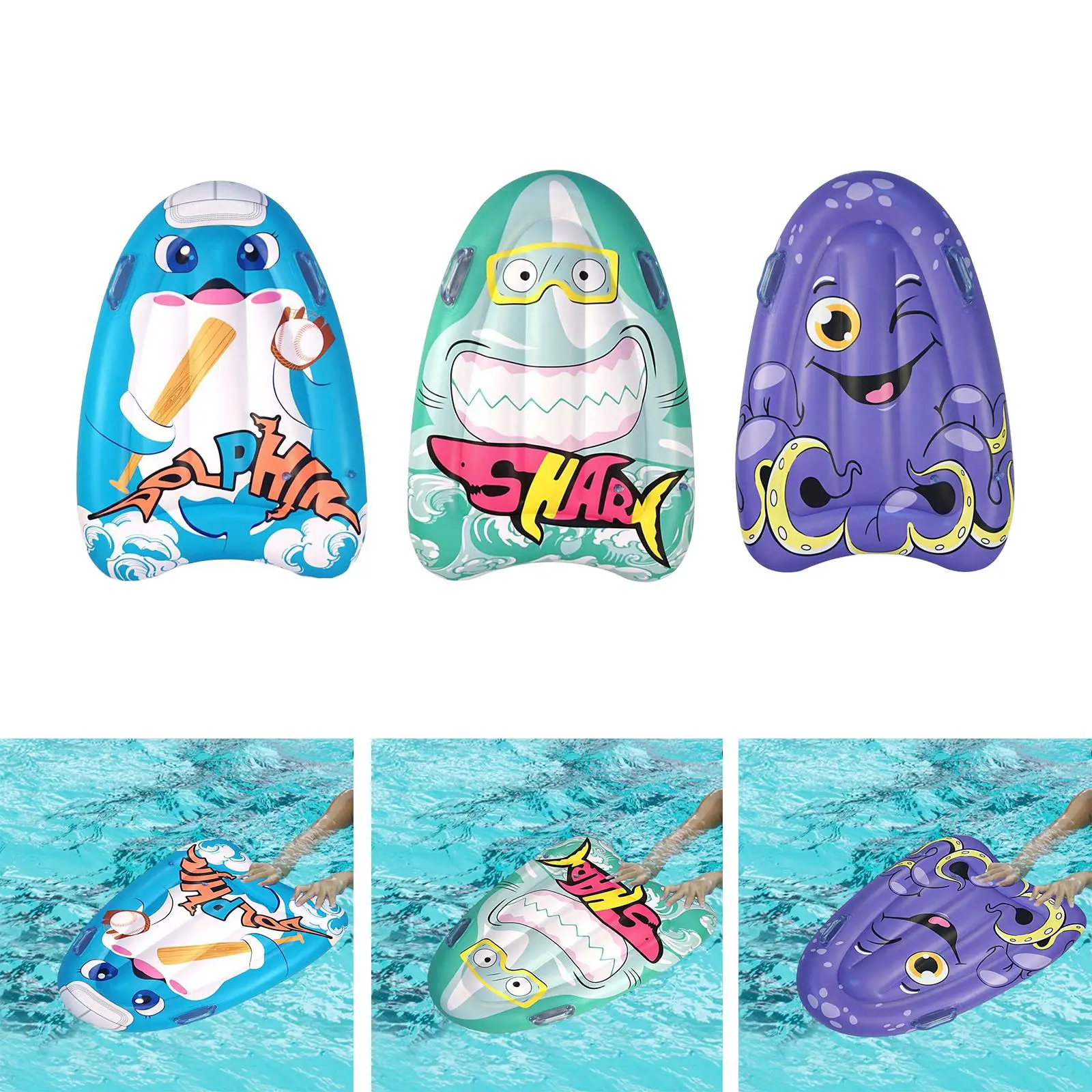 Надувной бодиборд с ручками Водные игрушки Портативный плавающий коврик Доска для серфинга на воде для взрослых Водные развлечения и развлечения5