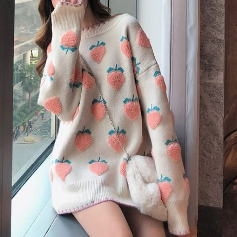 Осенне-зимний женский винтажный пуловер в западном стиле с напуском, Новый тренд, Милая студенческая универсальная вязка.2