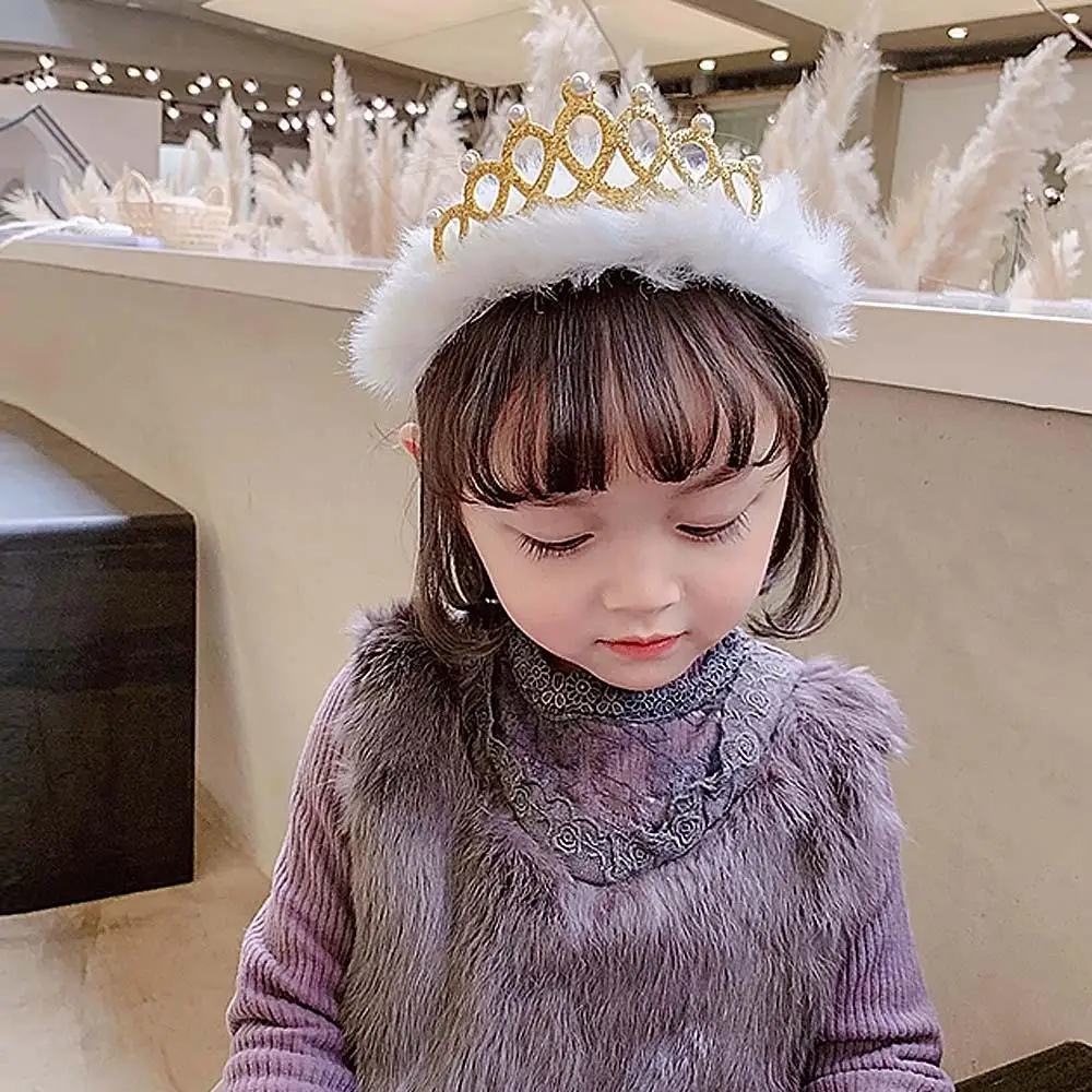 Прекрасный подарок для детей и девочек Фестивальная вечеринка Корона Повязка на голову Обруч для волос с жемчугом Рождественский Головной убор на День рождения1