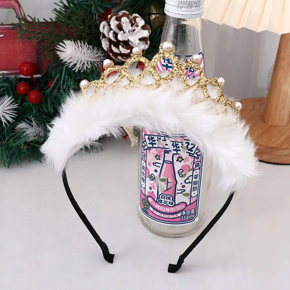 Прекрасный подарок для детей и девочек Фестивальная вечеринка Корона Повязка на голову Обруч для волос с жемчугом Рождественский Головной убор на День рождения5