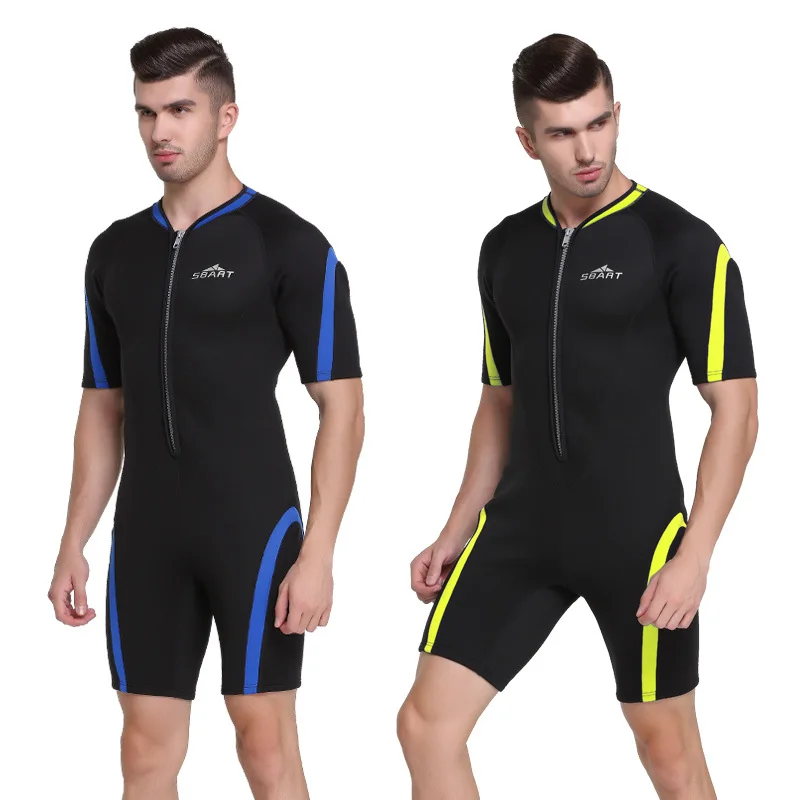 Профессиональный мужской гидрокостюм из неопрена толщиной 2 мм, цельный купальник, костюм для подводного плавания, короткие гидрокостюмы для дайвинга, серфинга, триатлона0