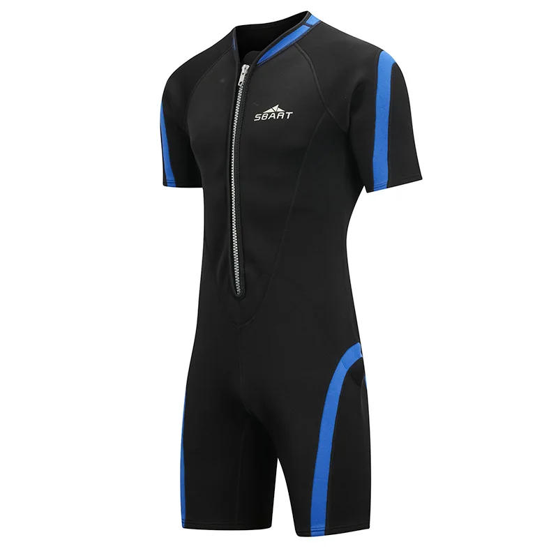 Профессиональный мужской гидрокостюм из неопрена толщиной 2 мм, цельный купальник, костюм для подводного плавания, короткие гидрокостюмы для дайвинга, серфинга, триатлона1