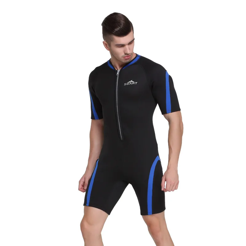 Профессиональный мужской гидрокостюм из неопрена толщиной 2 мм, цельный купальник, костюм для подводного плавания, короткие гидрокостюмы для дайвинга, серфинга, триатлона2