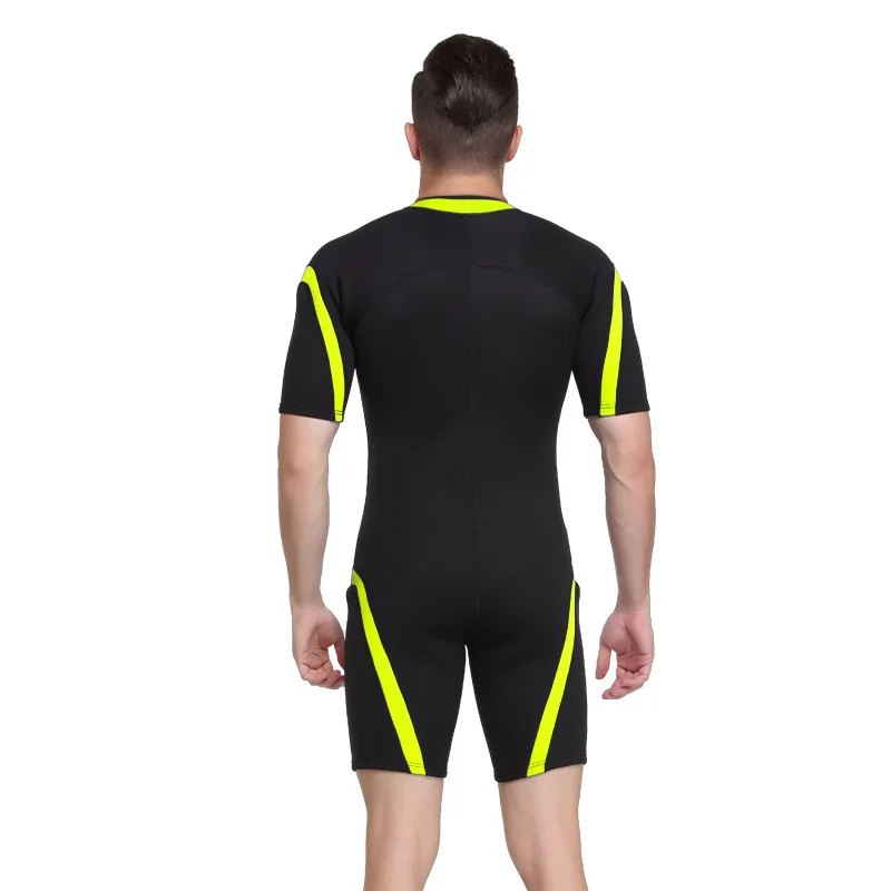 Профессиональный мужской гидрокостюм из неопрена толщиной 2 мм, цельный купальник, костюм для подводного плавания, короткие гидрокостюмы для дайвинга, серфинга, триатлона3