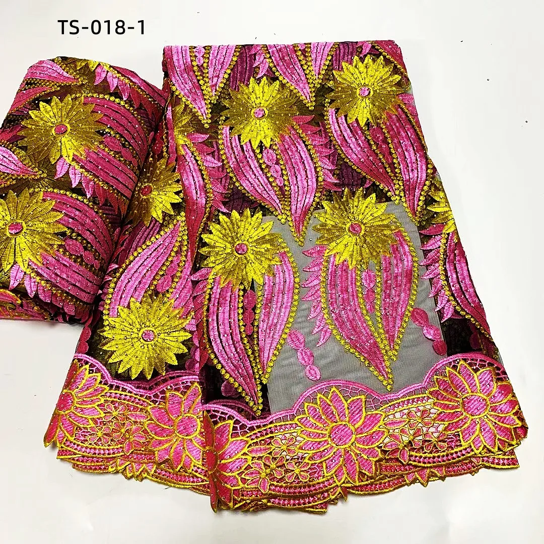 Роскошный Африканский гипюровый шнур, кружево 2023, Высококачественная вышивка 5 Ярдов, Французский тюль, Кружевная ткань для женщин, свадебные платья1