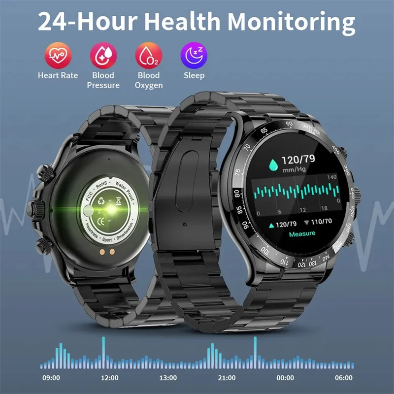 Смарт-часы X11, мужские наручные часы из нержавеющей стали, Bluetooth-вызов, мониторинг здоровья, искусственный интеллект, Голосовой спортивный фитнес-трекер, мужские умные часы3