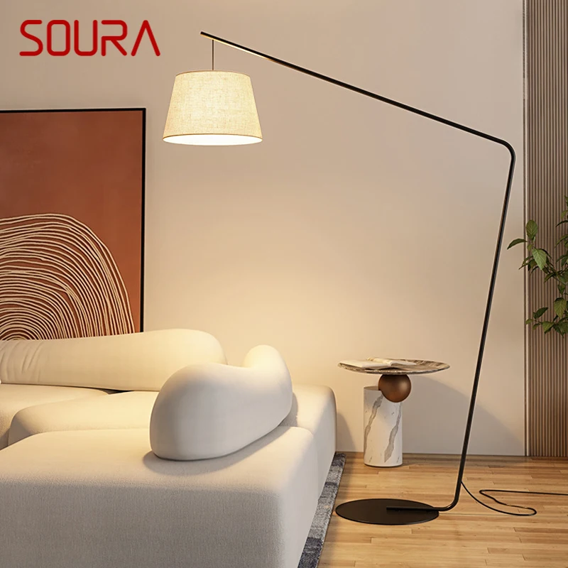 Торшер SOURA Nordic Black для рыбалки В современной семейной гостиной Рядом с диваном Креативный Светодиодный Декоративный светильник0
