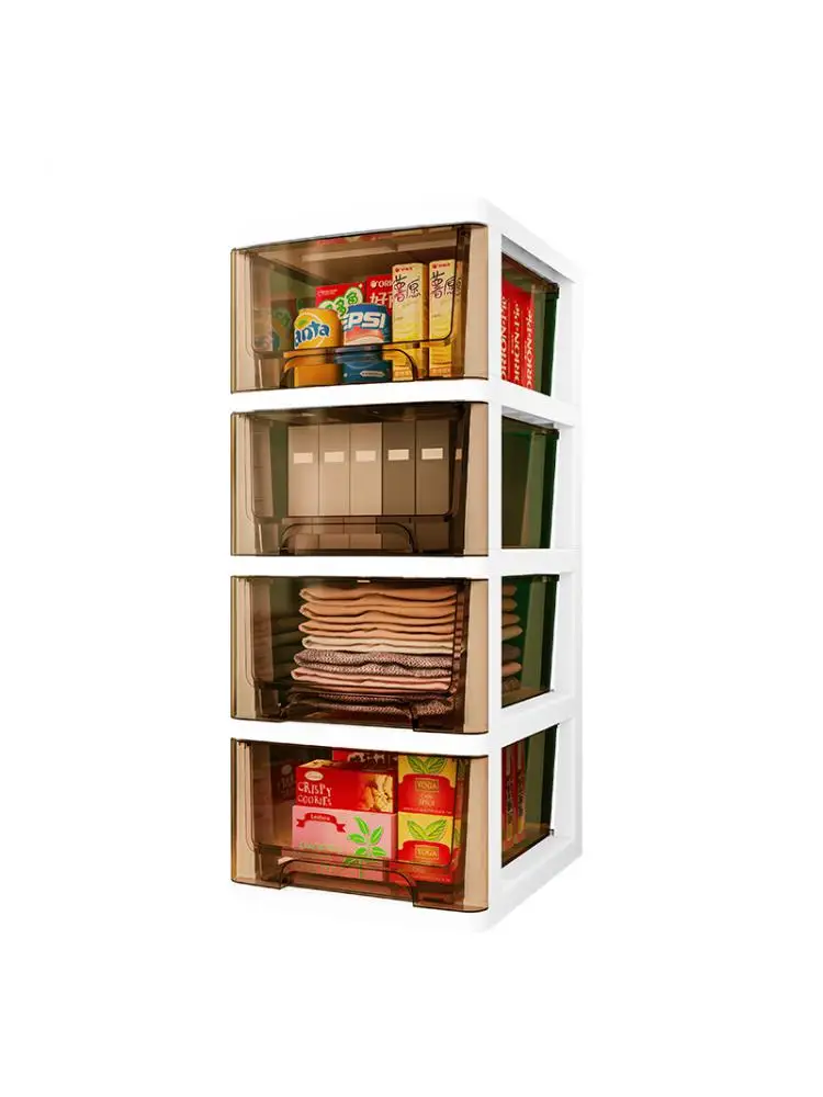 Треснувший Стеллаж Для Хранения Овощей Кухонный Бытовой Шкафчик Для Закусок Пластиковая Базовая Тележка Многослойный Шкаф Для Хранения0