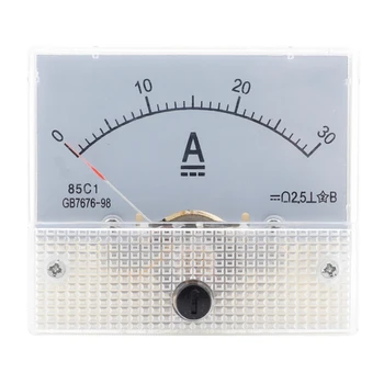 Головка указателя вольтметра постоянного тока 85C1-DC 30A, белый ABS, аналоговый амперметр, панельный измеритель, 1 шт.