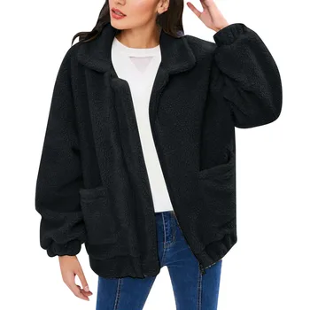 Женская куртка h с длинными рукавами и молнией, однотонная флисовая куртка с карманами, женская куртка на молнии