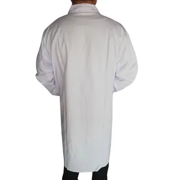 Женщины Мужчины Унисекс Белый лабораторный халат с длинным рукавом, воротник с лацканами, на пуговицах, Униформа медицинской медсестры, Туника, блузка