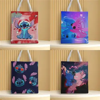 Изготовленные на заказ Disney Lilo & Stitch Мужские и женские сумки для покупок, Холщовые сумки-тоут, сумка для покупок для путешествий, Подарочная сумка для вечеринок.