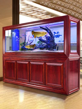 Китайский аквариум для рыб, Экран для гостиной, Нижний фильтр, Большой бытовой Экологический аквариум для ленивой смены воды