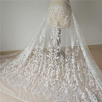 Кружевная ткань для свадебного платья, роскошные аксессуары для шитья, сделай сам, 1 ярд
