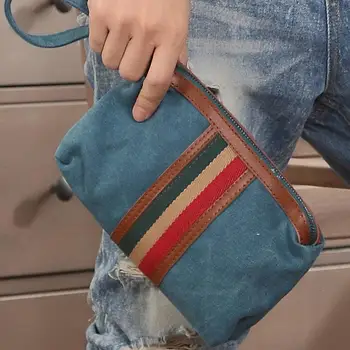 Мужская сумка из холста большой емкости, повседневный мужской мобильный телефон, маленькая сумка-бумажник для рук