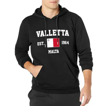 Мужские Женские толстовки Malta EST.1964 Valletta Capital Толстовка с капюшоном, пуловер с капюшоном, хип-хоп толстовка, хлопок Унисекс