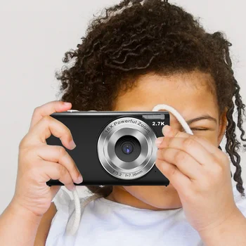 Мультяшная Камера 2.7K 48MP 2.8 дюймов IPS 1080P HD Мультяшная Фотокамера Мини Легкая с 16-кратным Зумом Подарок на День Рождения Для Мальчиков и Девочек