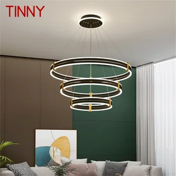 Подвесные светильники TINNY Nordic Современный Черный Роскошный Круглый светодиодный светильник для украшения дома