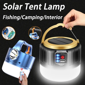 Солнечный свет, перезаряжаемая лампа для палатки с аккумулятором, походный фонарь с USB, аварийное освещение, солнечная лампа для барбекю