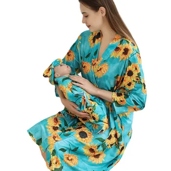 Элегантный комплект пижамы для беременных для пребывания в больнице, халат для родов, Пеленальное одеяло, повязка на голову и шляпа