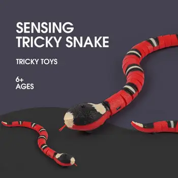 Энергосберегающая забавная имитация, умная сенсорная игрушка-змея, игрушка-змея для кошек на батарейках, S-образные подвижные принадлежности для кошек